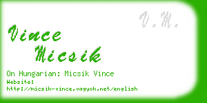 vince micsik business card